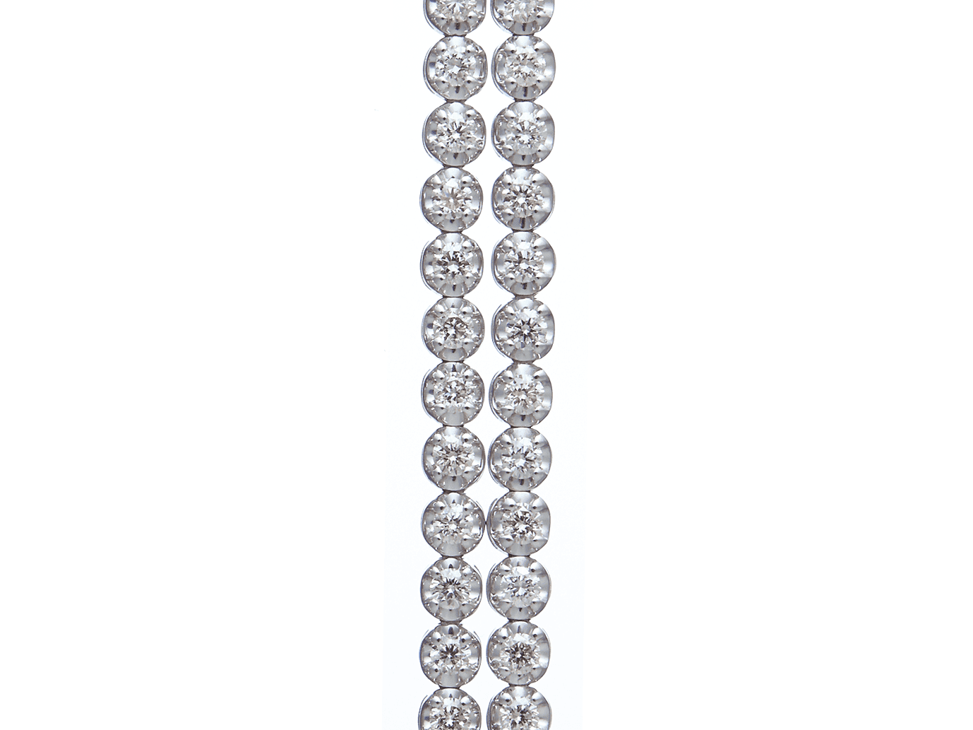 DL7599）K18ダイヤモンド2連テニスブレスレット計2.5ct